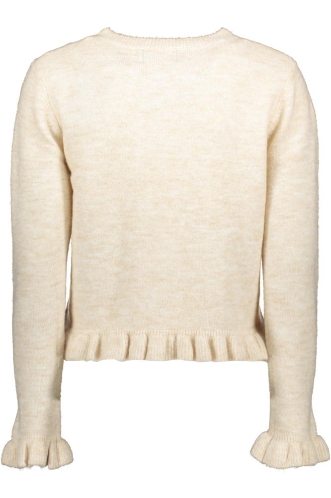 PCLYDIA LS FRILL KNIT CARDIGAN FSY 17162510 BIRCH